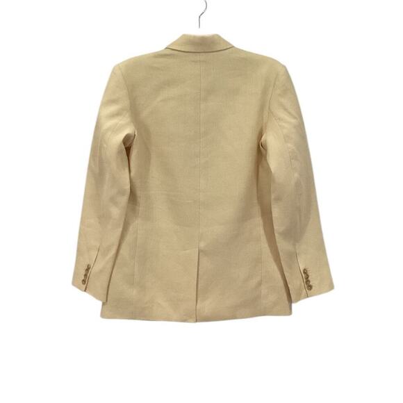Anine Bing Kaia Linen Blazer In Light Yellow Double Breasted Jacket Size Small - Picture 9 of 13